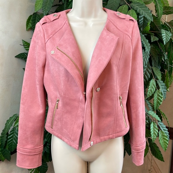 WHBM FAUX SUEDE MOTO JACKET - Picture 5 of 13